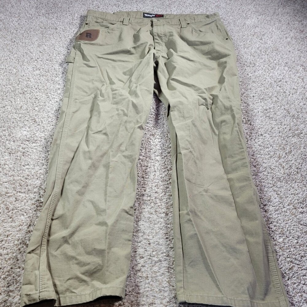 Wrangler Riggs Workwear Pants Mens 42x30 Beige Riptop Utility Straight - Picture 7 of 7